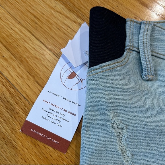 Ingrid & Isabel Midi Short Maternity Jeans Shorts 2 Vintage Stretch New - Picture 7 of 8